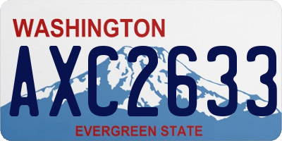 WA license plate AXC2633