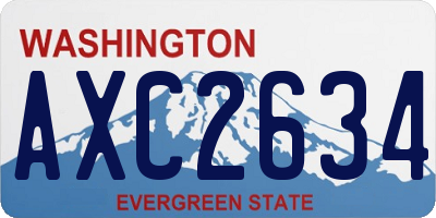 WA license plate AXC2634