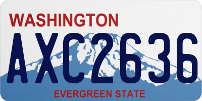 WA license plate AXC2636