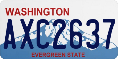 WA license plate AXC2637