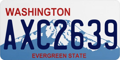 WA license plate AXC2639