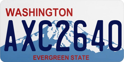 WA license plate AXC2640