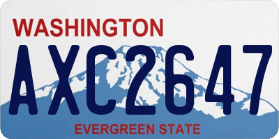 WA license plate AXC2647