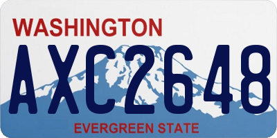WA license plate AXC2648