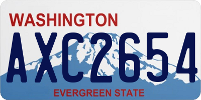 WA license plate AXC2654