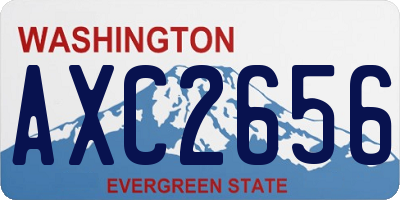 WA license plate AXC2656
