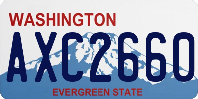 WA license plate AXC2660