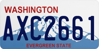 WA license plate AXC2661