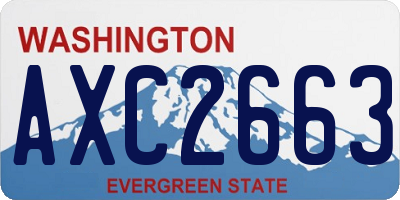 WA license plate AXC2663