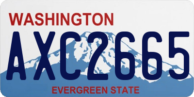 WA license plate AXC2665