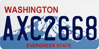 WA license plate AXC2668