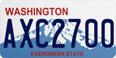 WA license plate AXC2700