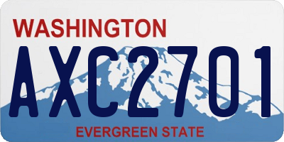 WA license plate AXC2701