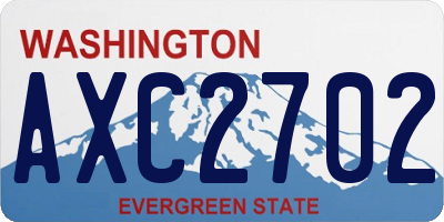 WA license plate AXC2702