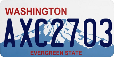 WA license plate AXC2703