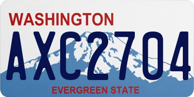 WA license plate AXC2704