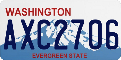 WA license plate AXC2706