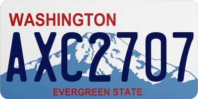 WA license plate AXC2707