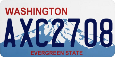 WA license plate AXC2708