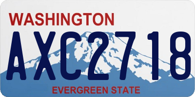 WA license plate AXC2718