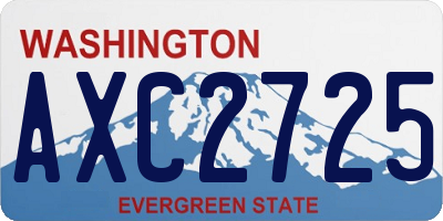 WA license plate AXC2725