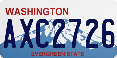 WA license plate AXC2726