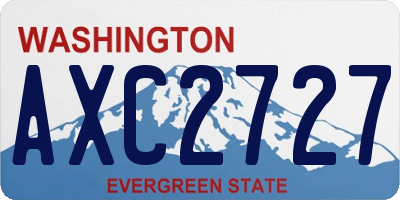WA license plate AXC2727
