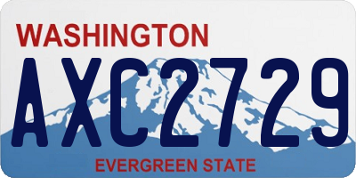 WA license plate AXC2729