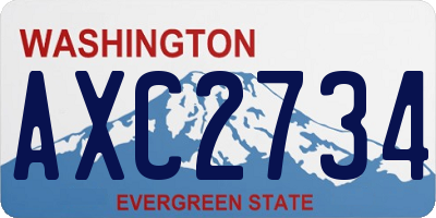 WA license plate AXC2734