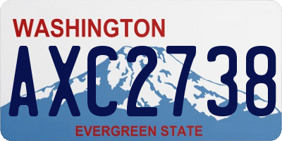 WA license plate AXC2738
