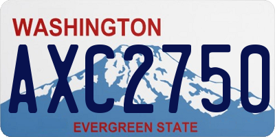 WA license plate AXC2750