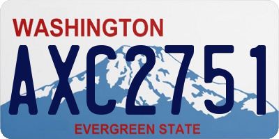 WA license plate AXC2751
