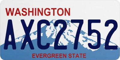 WA license plate AXC2752