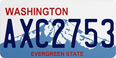 WA license plate AXC2753