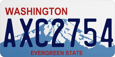 WA license plate AXC2754