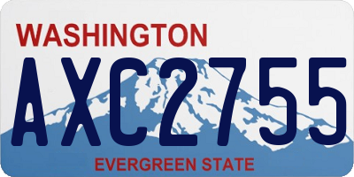 WA license plate AXC2755