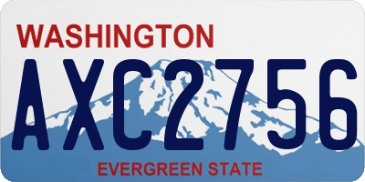 WA license plate AXC2756