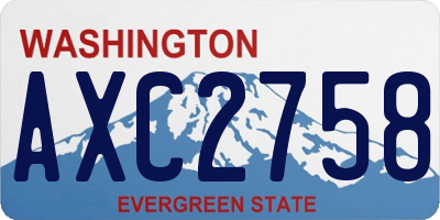 WA license plate AXC2758