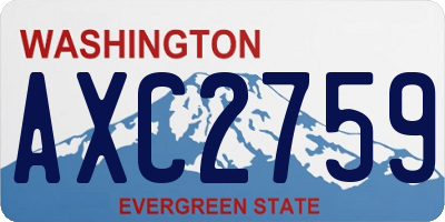 WA license plate AXC2759