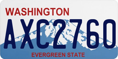 WA license plate AXC2760