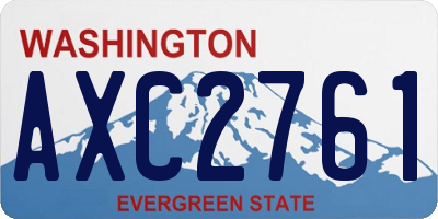 WA license plate AXC2761