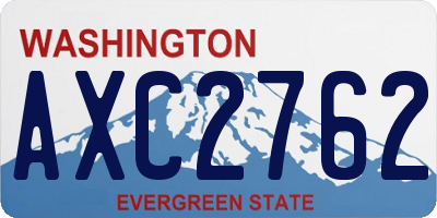 WA license plate AXC2762