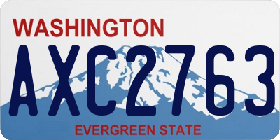 WA license plate AXC2763