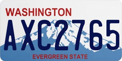 WA license plate AXC2765