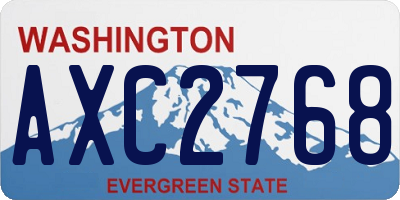 WA license plate AXC2768