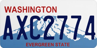 WA license plate AXC2774