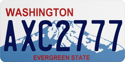 WA license plate AXC2777