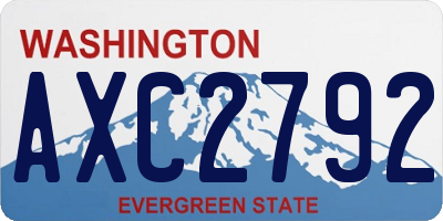 WA license plate AXC2792