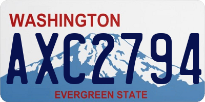 WA license plate AXC2794