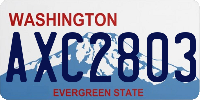 WA license plate AXC2803